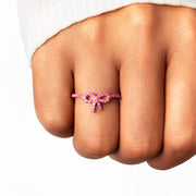 Pink Pavé Bow Ring