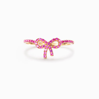 Pink Pavé Bow Ring