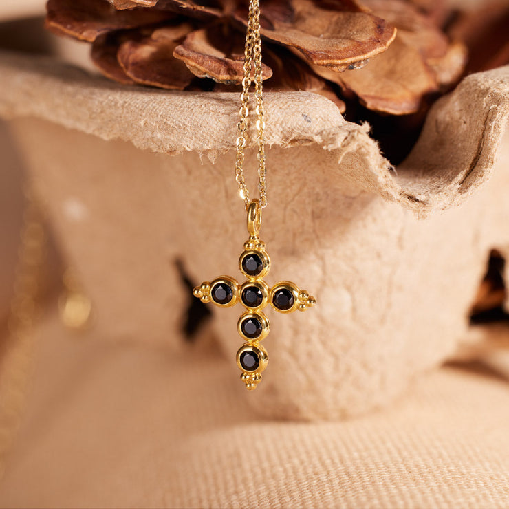 God Is Within Her Vintage Cross Necklace