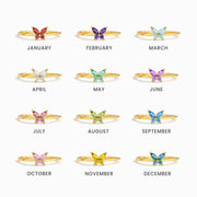 Sisters Are Like Butterflies Matching Birthstone Butterfly Ring