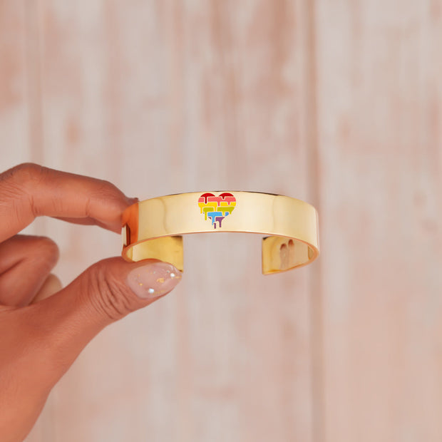Love Is Love Rainbow Heart Bangle