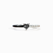 I'm Still Enough Black Heart-Cut Half Enamel Ring