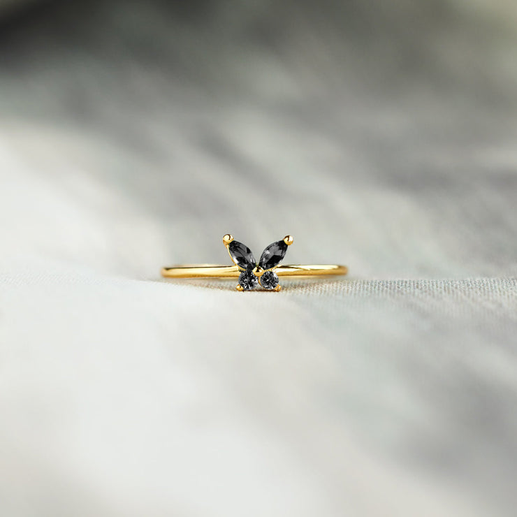 Don’t Let The Hard Days Win Black Butterfly Ring