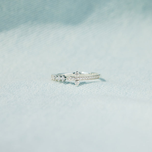 Pavé Sideways Cross Ring