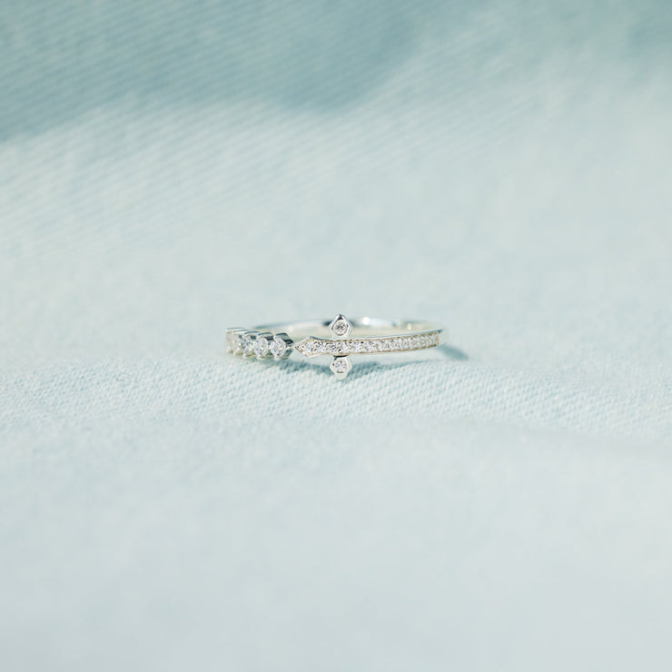 Pavé Sideways Cross Ring