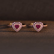 Mother & Daughter Pink Heart Black Ring