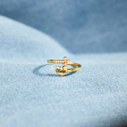Personalized Name Heart & Cross Ring