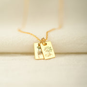 12 Birth Month Flower Necklace