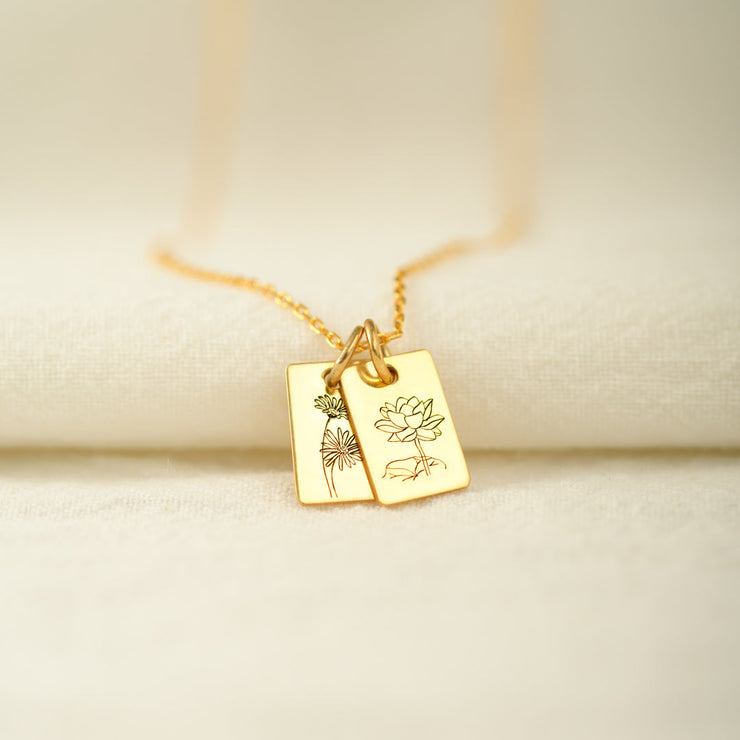 12 Birth Month Flower Necklace