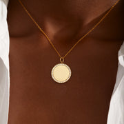 Clean Slate Pavé Rim Disc Necklace