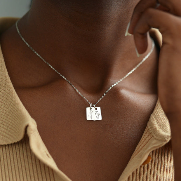 12 Birth Month Flower Necklace