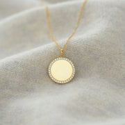 Clean Slate Pavé Rim Disc Necklace