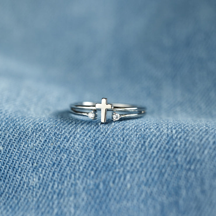 double gem cross ring