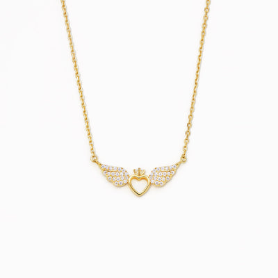 Heart and Angel Wings Necklace-Spread Your Wings And Fly 