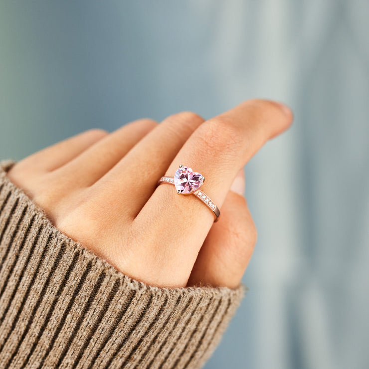 Heart Solitaire Ring