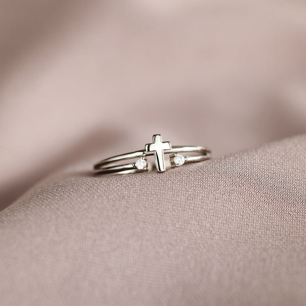 double gem cross ring