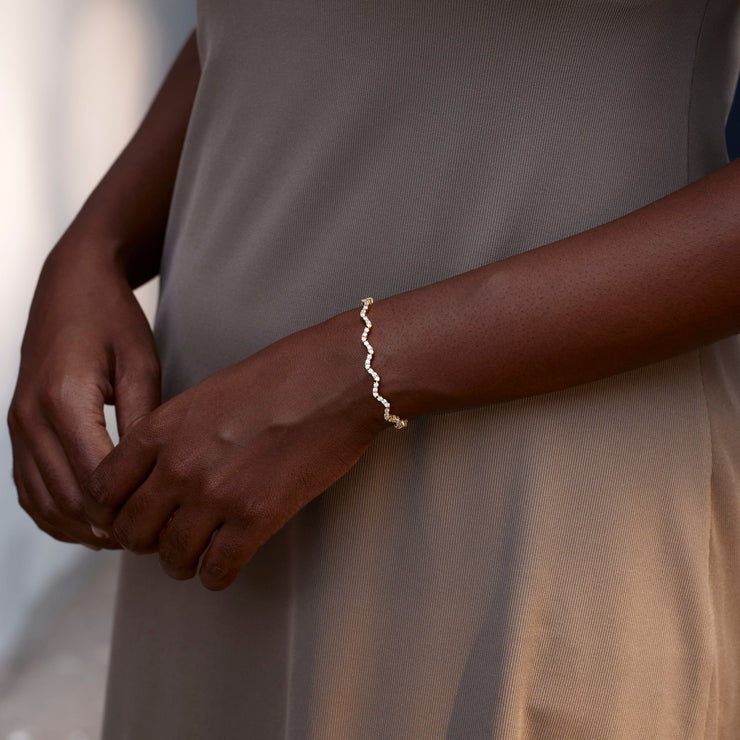 Small Circle Of Female Friends Matching Crystal Wave Bracelet