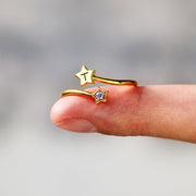 Initial&Birthstone Star Ring