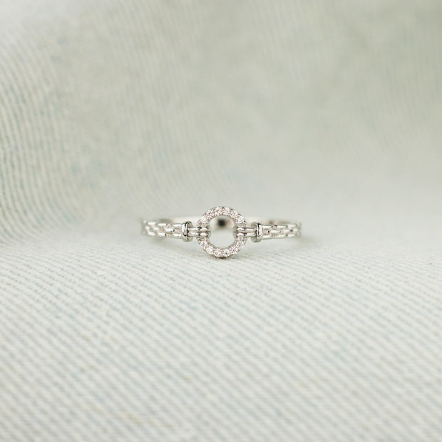 Pavé Open Circle Ring