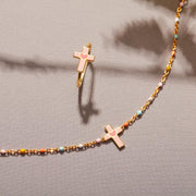 Pray On It Enamel Cross Bracelet