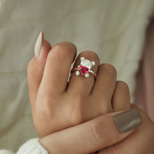 I'm Here Teddy Bear Ring