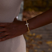 Small Circle Of Female Friends Matching Crystal Cross Bracelet