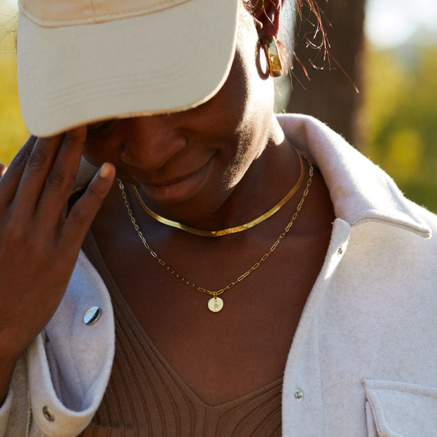 Engraved Birth Month Flower Necklace Set