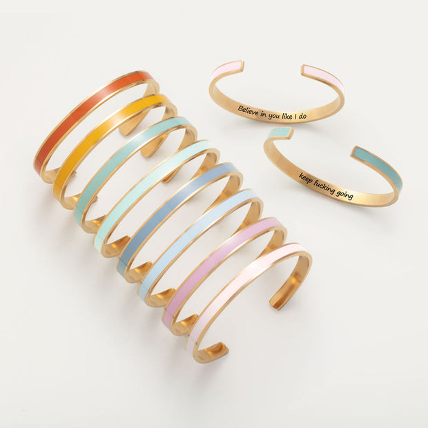 Meaningful Quotes Color Bangle Bracelet