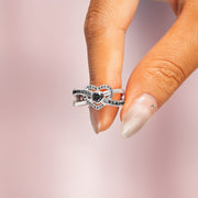 I'm Still Enough Infinity Heart Within Heart Black Ring