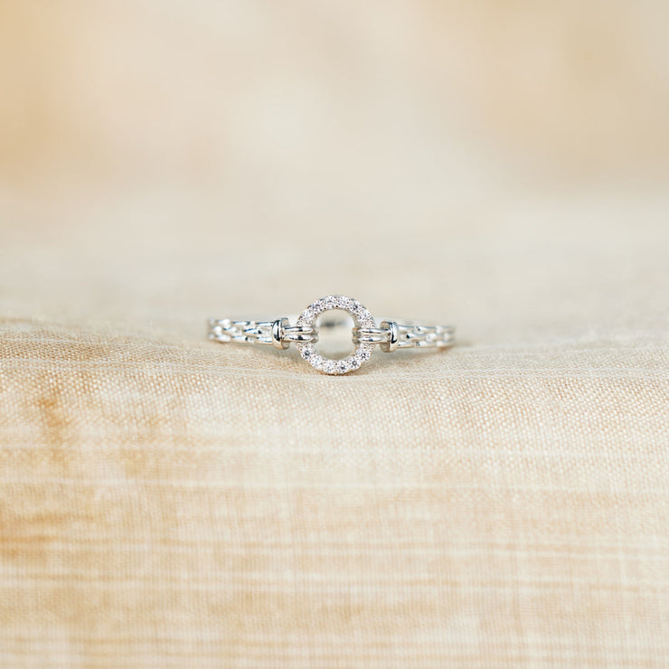 Pavé Open Circle Ring