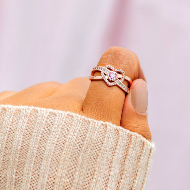 Infinity Heart Within Heart Ring