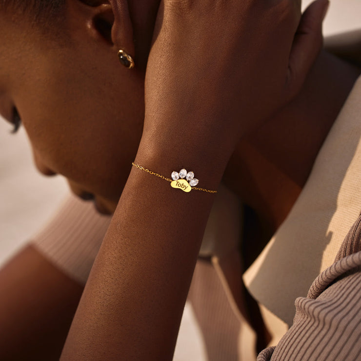 There's No Greater Joy Custom Crystal Paw Bracelet