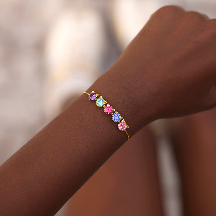 The Dog Mother 1-8 Birthstone Pet Head Bracelet