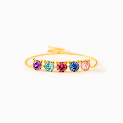 The Cat Mother 1-8 Birthstone Pet Head Bracelet