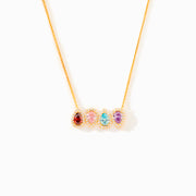 Up And Down 1-8 Teardrop Birthstones Necklace