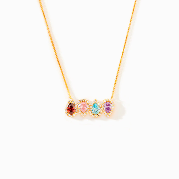 Up And Down 1-8 Teardrop Birthstones Necklace