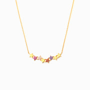 Curved 1-8 Stars Birthstones Necklace