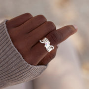 1-6 Names & Birthstones Ribbon Ring