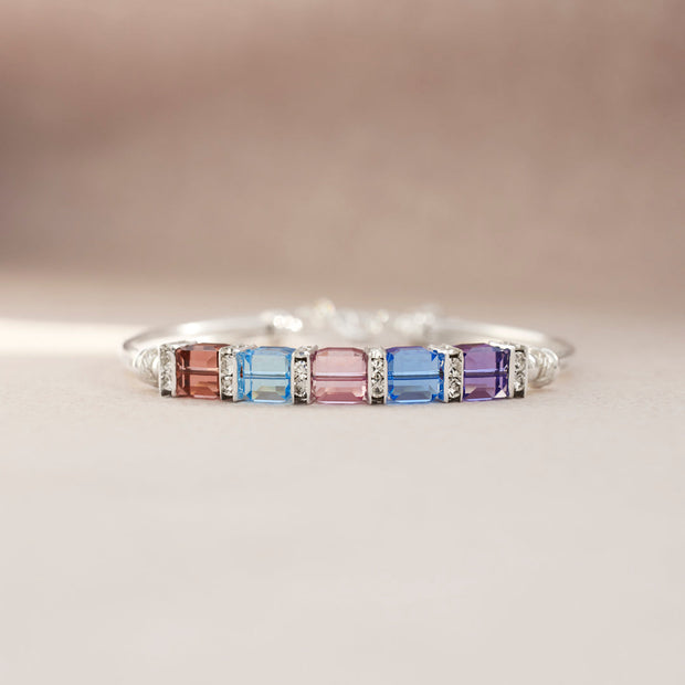 1-8 Cube Birthstone Bracelet