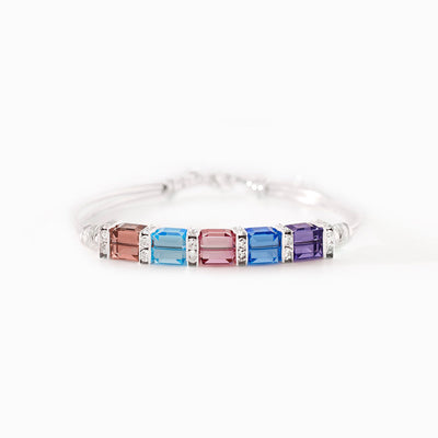 1-8 Cube Birthstone Bracelet