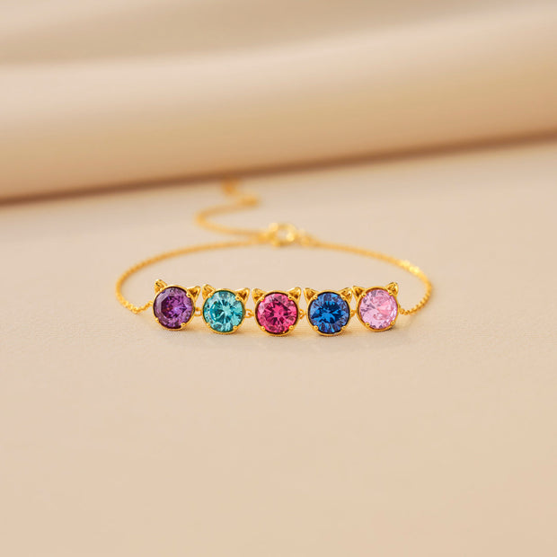 1-8 Birthstone Pet Head Bracelet