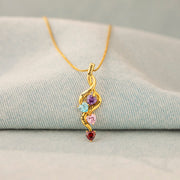 Mama's Heartstrings 1-6 Birthstone Weaved Heart Necklace