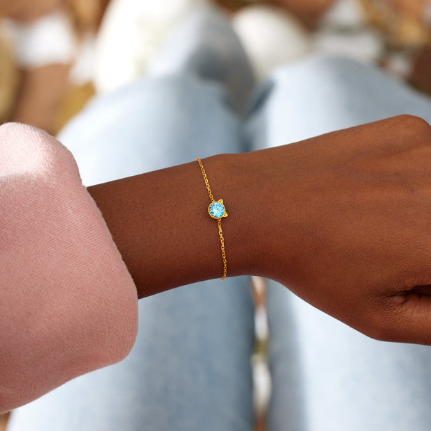 The Catmother Birthstone Cat Bracelet