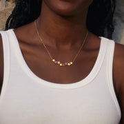 Curved 1-8 Stars Birthstones Necklace