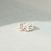 Mama's Valentines 1-6 Names & Birthstones Ribbon Ring