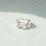1-6 Names & Birthstones Ribbon Ring