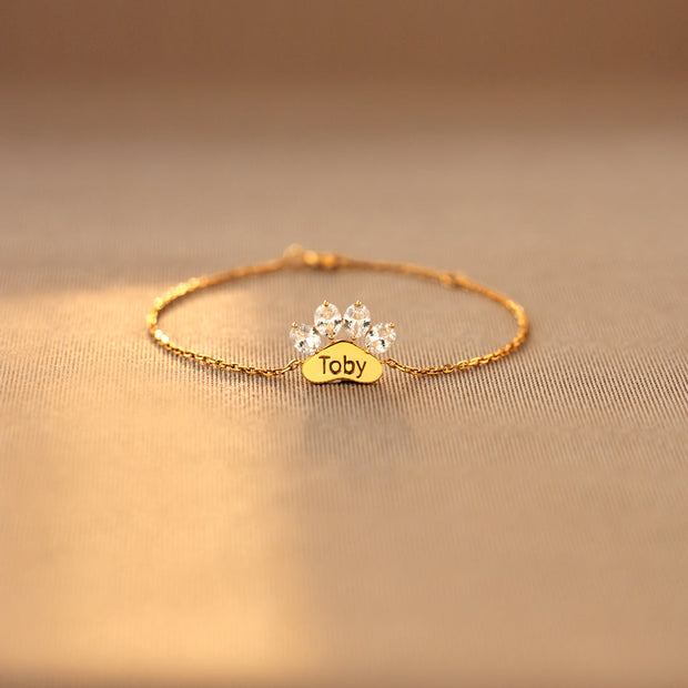 There's No Greater Joy Custom Crystal Paw Bracelet