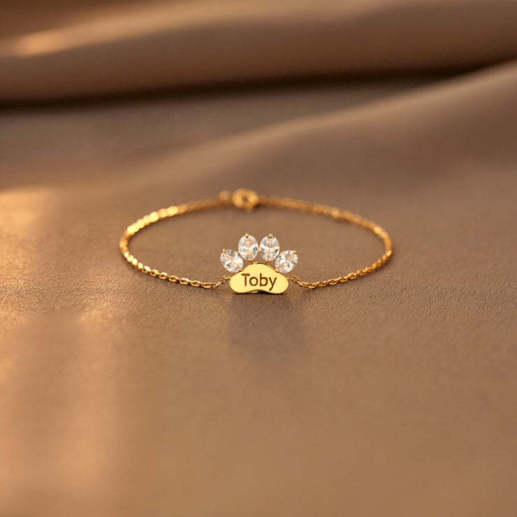 There's No Greater Joy Custom Crystal Paw Bracelet