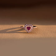 Pink Heart Black Ring