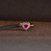 Pink Heart Black Ring